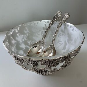 10.5” Dia. Silverplated Salad Bowl w/ Glass Liner